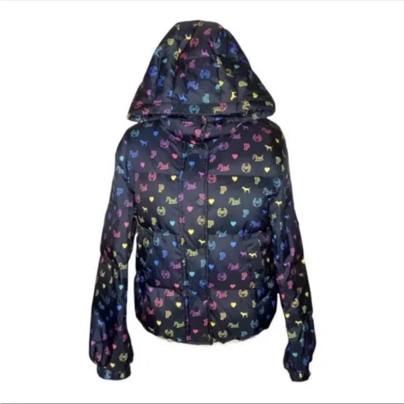 PINK VS RAINBOW PUFFER AND RHINESTONE TEE - Picture 3 of 5